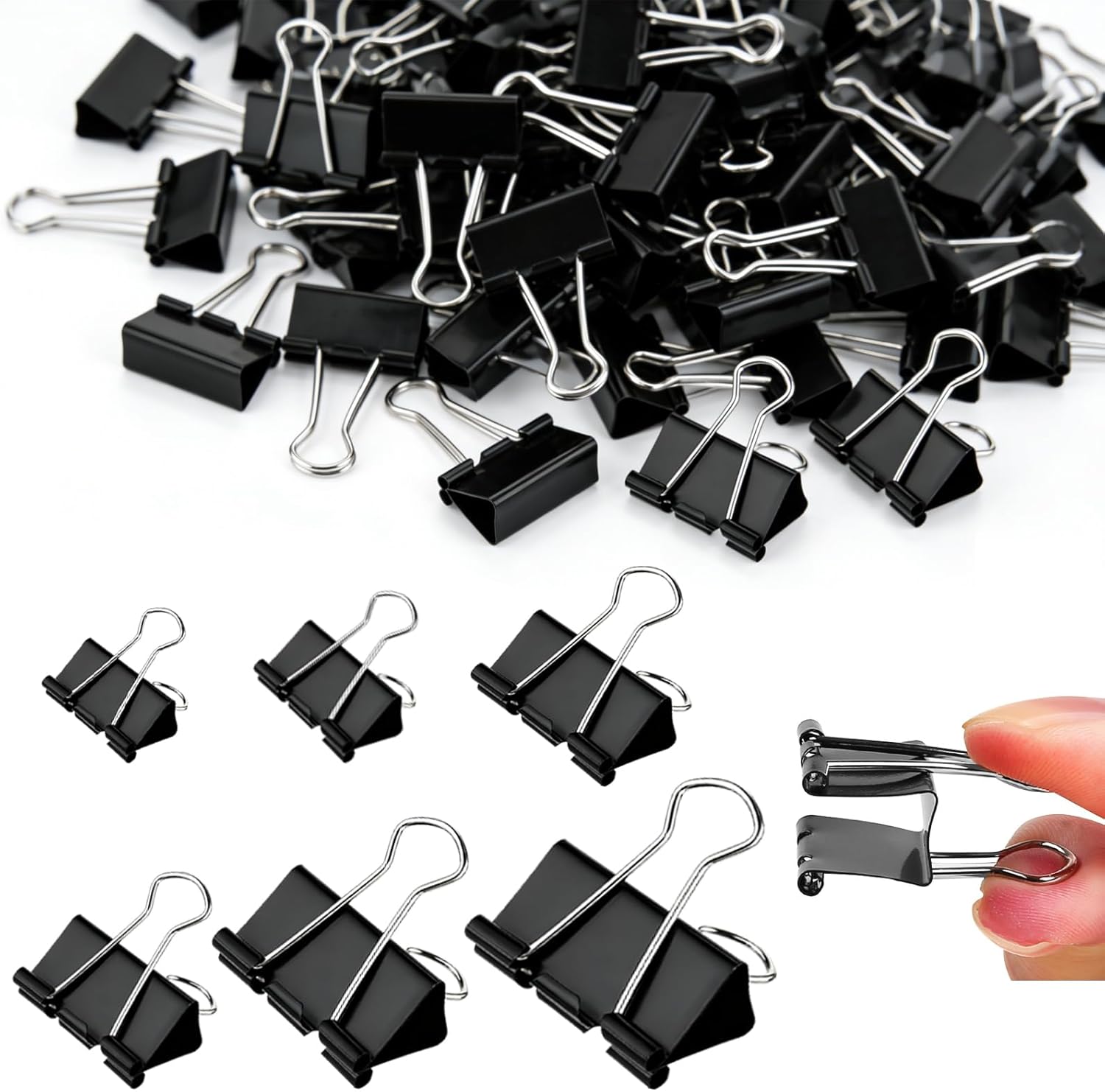 Binder Clip Assorted - 300 Pcs Binder Clips Assorted Sizes,
