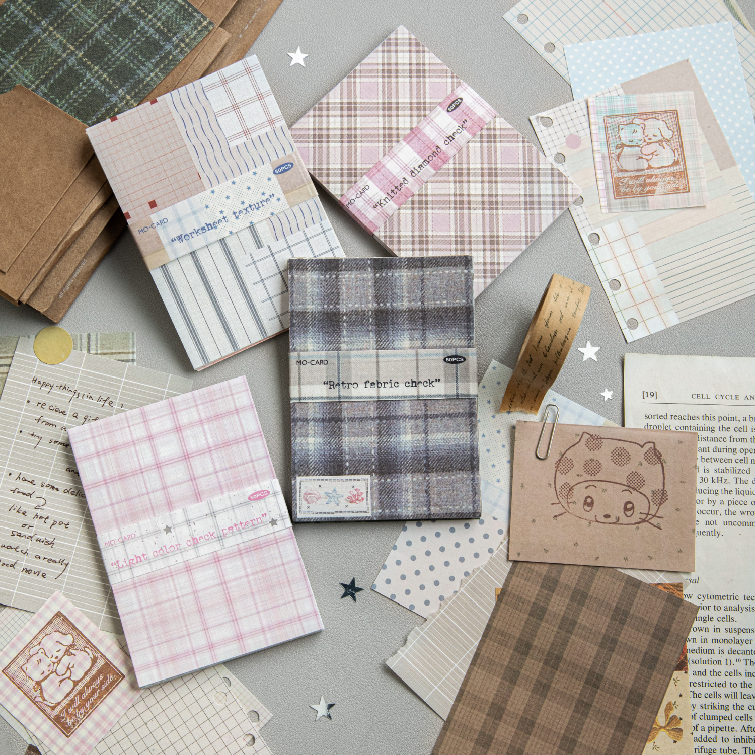 Journal GO 50pcs Kawaii Plaid  – Office Stationery Supply List Bewertung und Preis