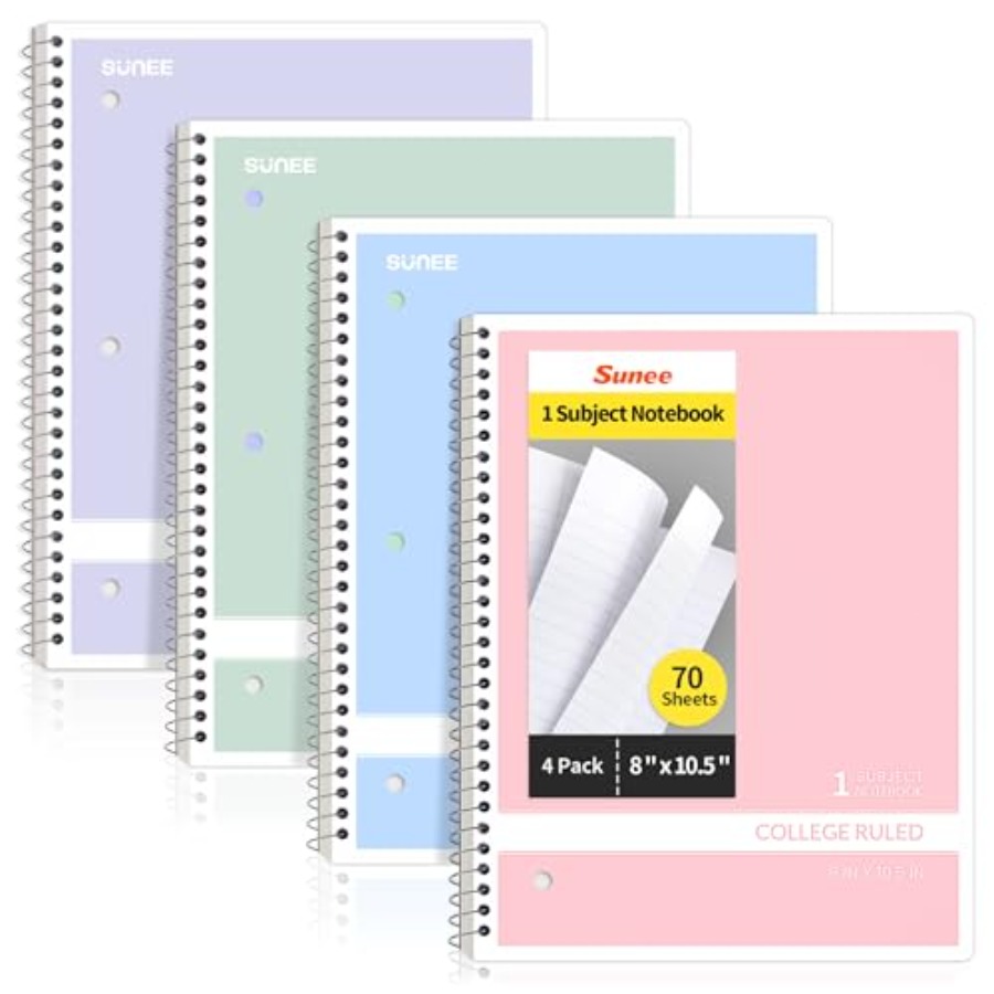 Spiral Notebooks, 1-Subject, 4 – Paper Punch 3 Hole Bewertung und Preis