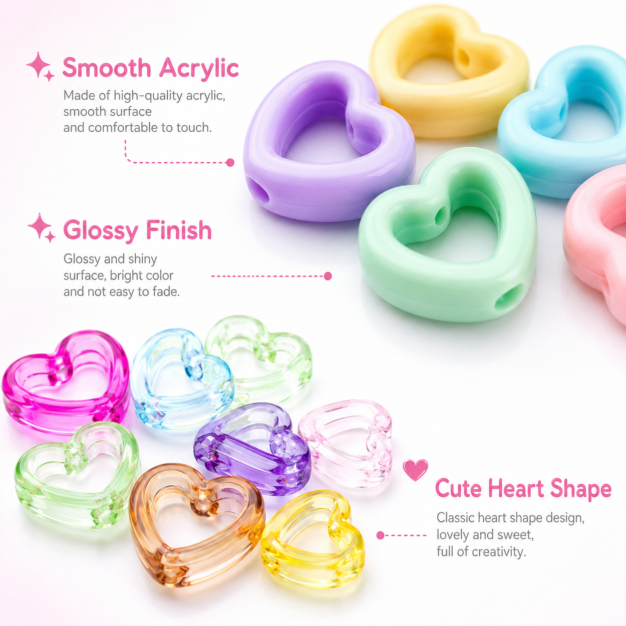 30Pcs Multicolor Clear Heart A – Stationery Supplier Bewertung und Preis