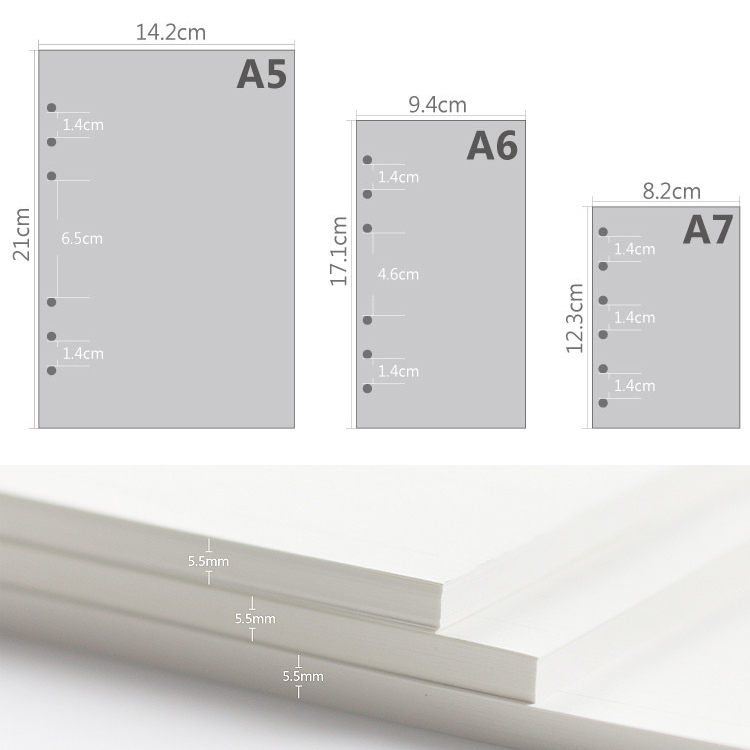 45 Sheets A5 A6A7 Loose Leaf N – Notebook Dotted A5 Bewertung und Preis
