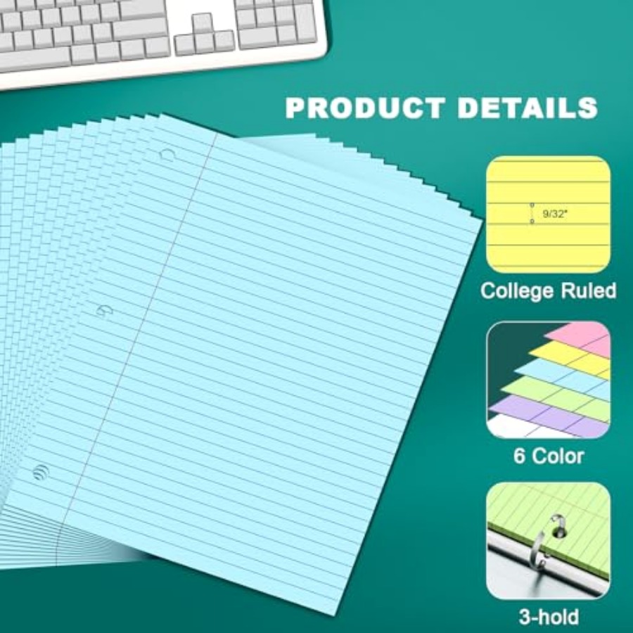 Note Pads 8 X 10.5 Loose Leaf  – Paper Punch 3 Hole Bewertung und Preis