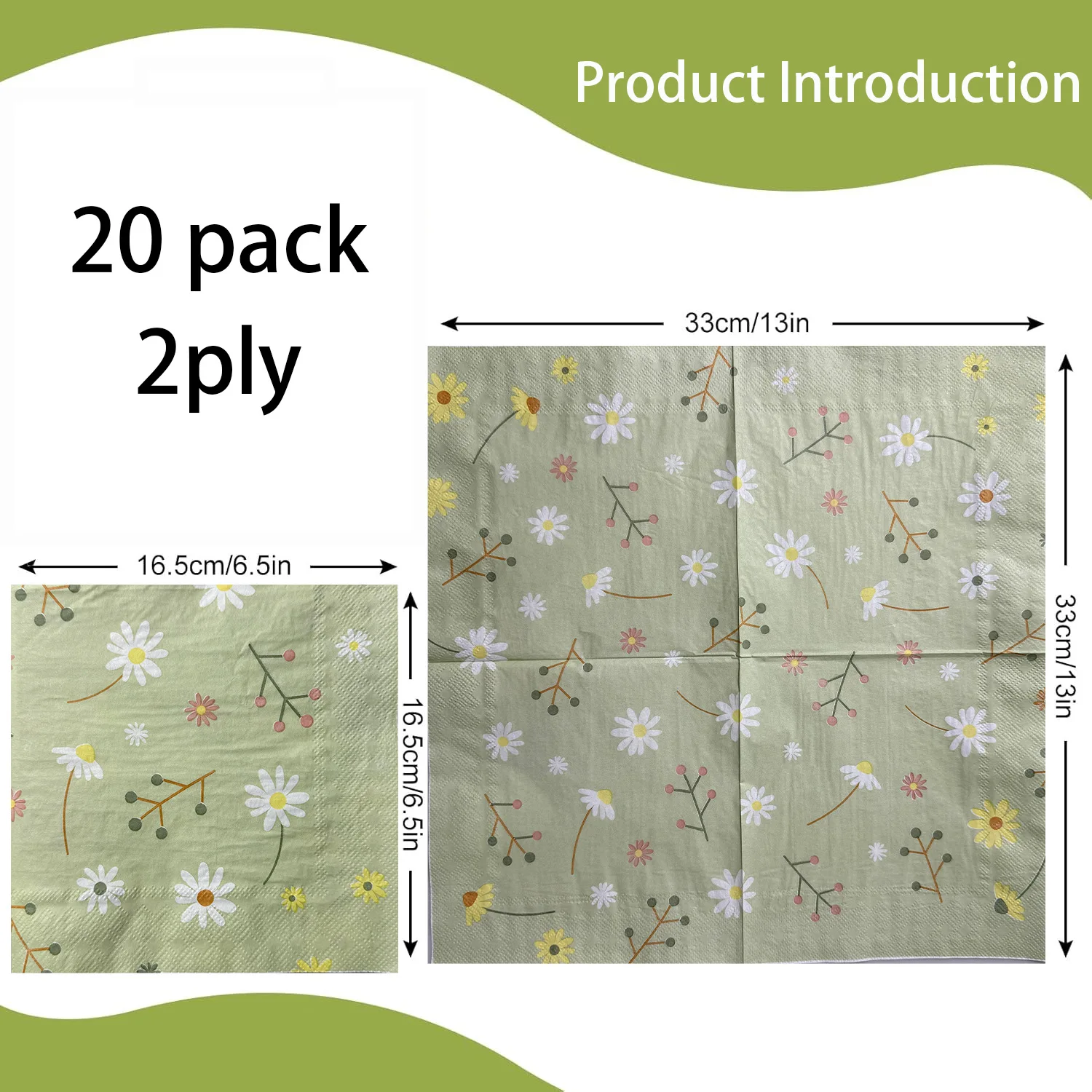 Chamomile Printed Napkin Green – Graph Paper Pad Bewertung und Preis