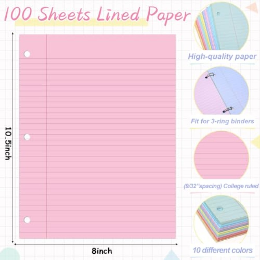 gisgfim 100 Sheets Loose Leaf  – Paper Punch 3 Hole Bewertung und Preis