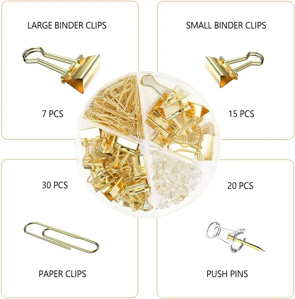 Gold Paper Binder and Clips Se – Binder Clip Assorted Bewertung und Preis