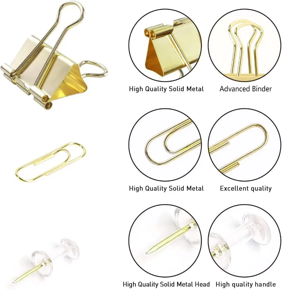 Gold Paper Binder and Clips Se – Binder Clip Assorted Bewertung und Preis