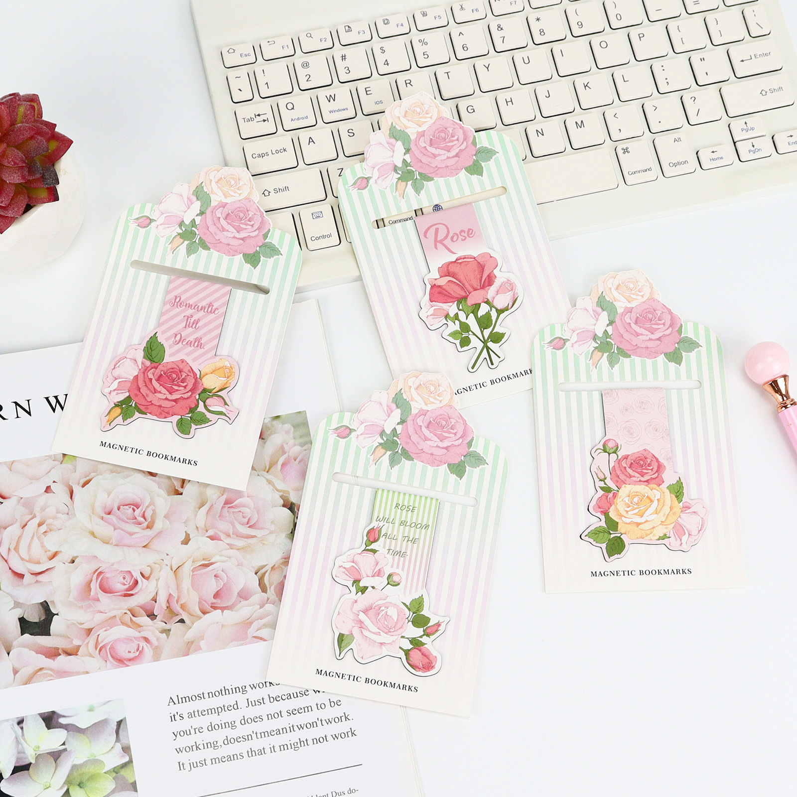 Pink Rose Blossom Alien Magnet – Bookmark Magnetic Clip Bewertung und Preis