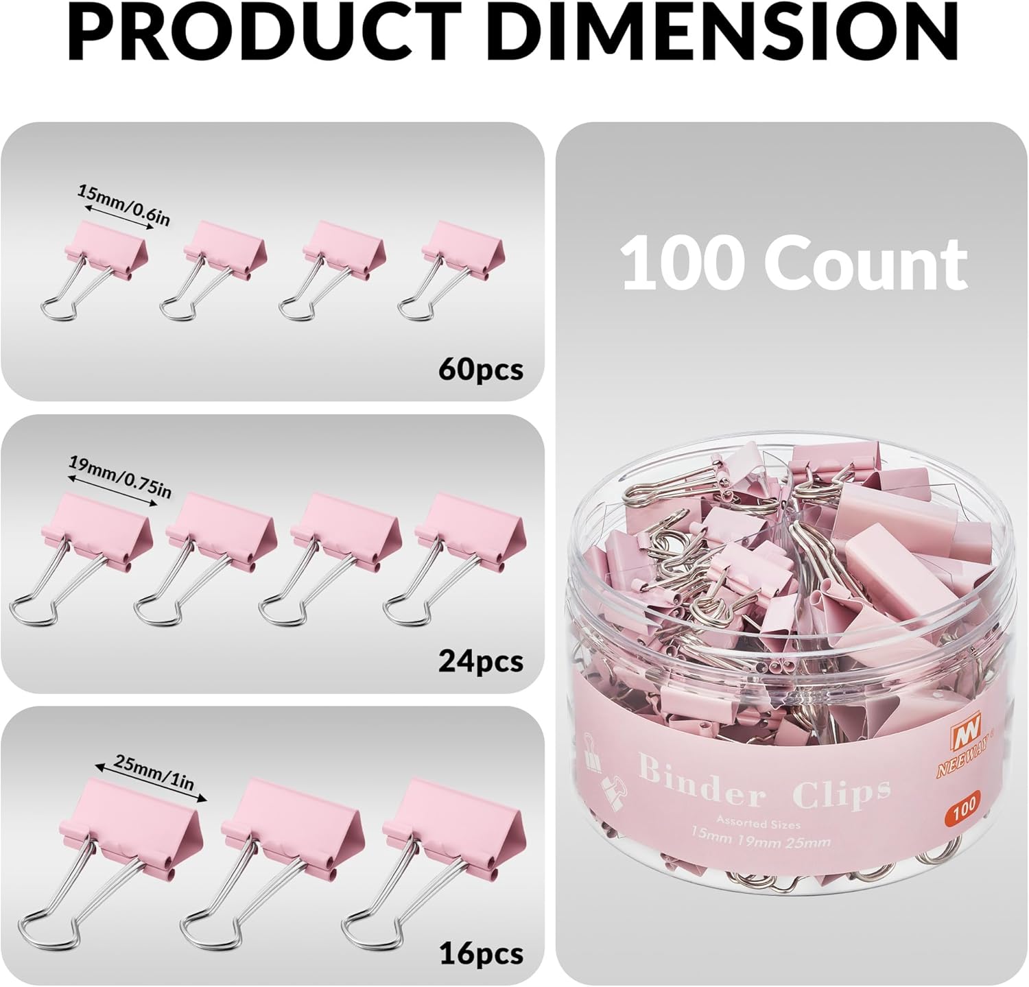 100 Count Binder Clips Assorte – Binder Clip Assorted Bewertung und Preis