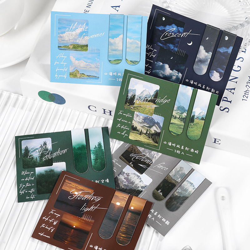 2 Pcs/set Beautiful Scenery Ma – Bookmark Magnetic Clip Bewertung und Preis
