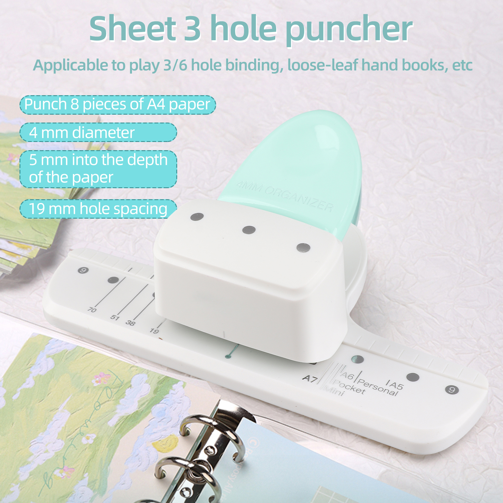 New 4mm Hole Puncher Daily Pla – Paper Punch 3 Hole Bewertung und Preis