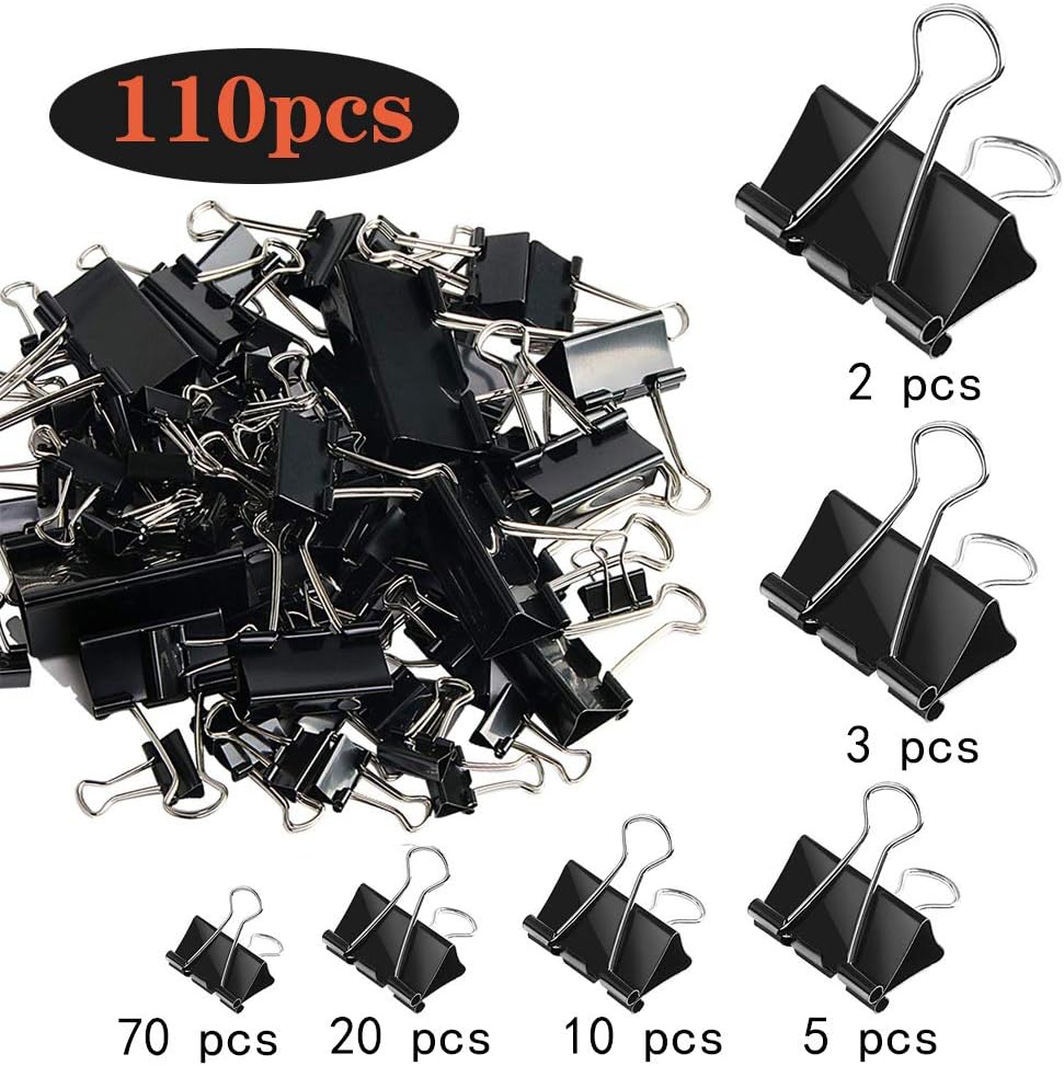 110 PCS Binder Clips Assorted  – Binder Clip Assorted Bewertung und Preis