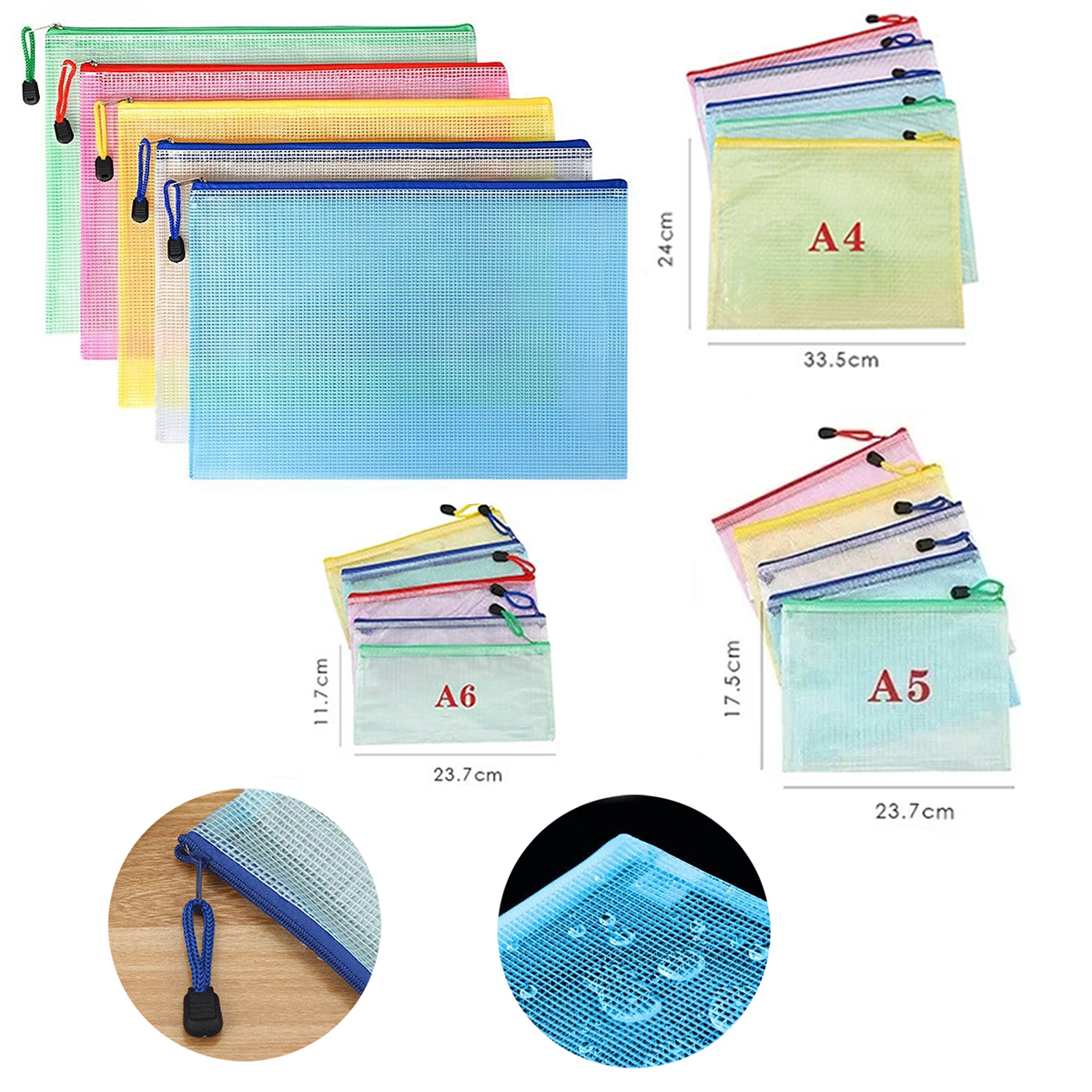 5PCS Stationery Storage Folder – Portfolio Folder Zip Bewertung und Preis