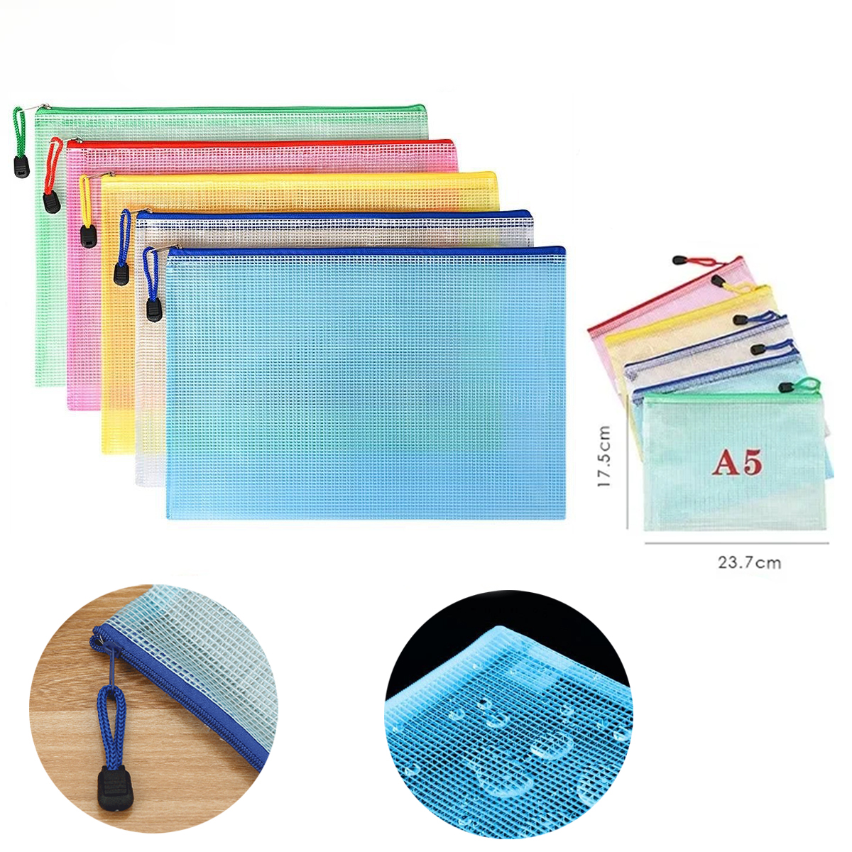 5PCS Stationery Storage Folder – Portfolio Folder Zip Bewertung und Preis